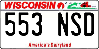 WI license plate 553NSD
