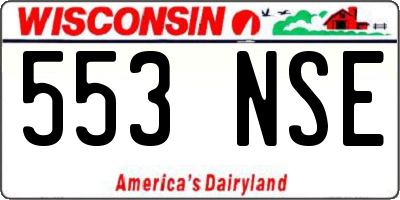 WI license plate 553NSE