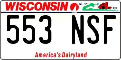 WI license plate 553NSF