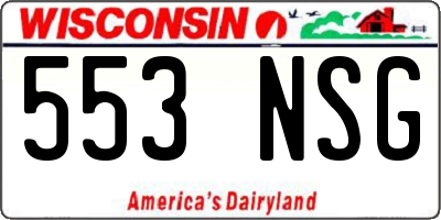 WI license plate 553NSG