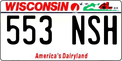 WI license plate 553NSH