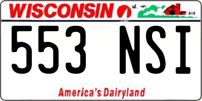 WI license plate 553NSI