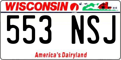 WI license plate 553NSJ