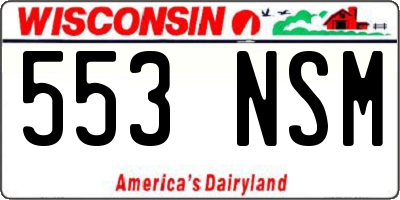 WI license plate 553NSM