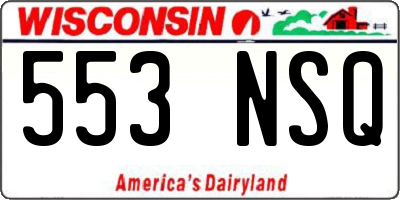 WI license plate 553NSQ