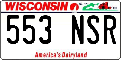 WI license plate 553NSR