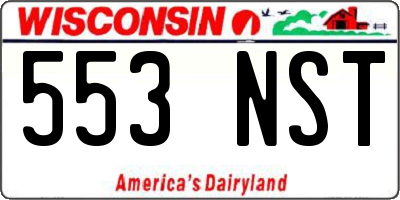 WI license plate 553NST