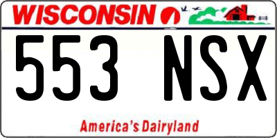 WI license plate 553NSX