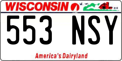 WI license plate 553NSY