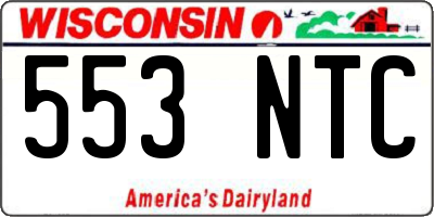 WI license plate 553NTC