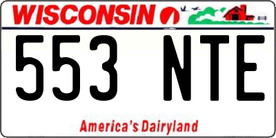 WI license plate 553NTE