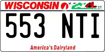 WI license plate 553NTI