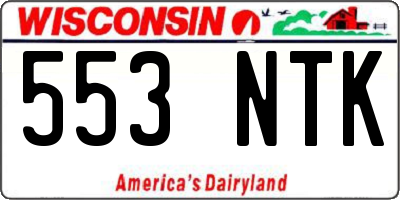WI license plate 553NTK