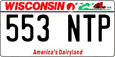 WI license plate 553NTP