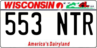 WI license plate 553NTR