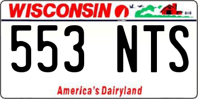 WI license plate 553NTS