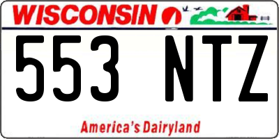 WI license plate 553NTZ