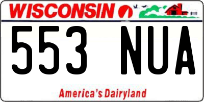 WI license plate 553NUA