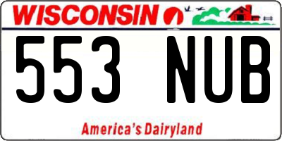 WI license plate 553NUB