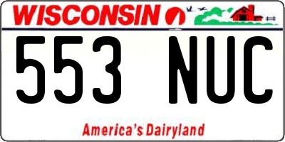 WI license plate 553NUC
