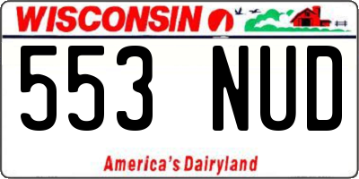 WI license plate 553NUD