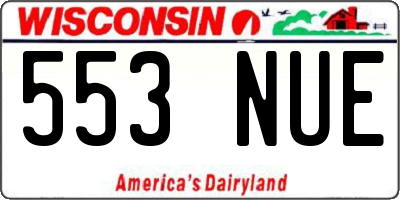WI license plate 553NUE