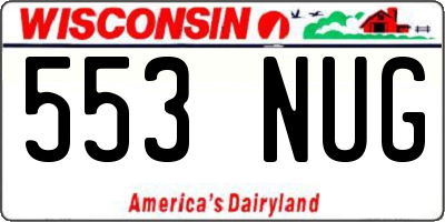 WI license plate 553NUG