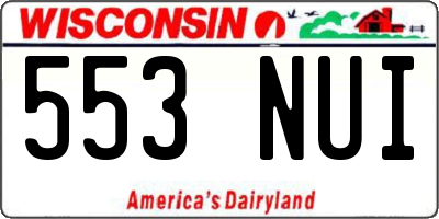 WI license plate 553NUI