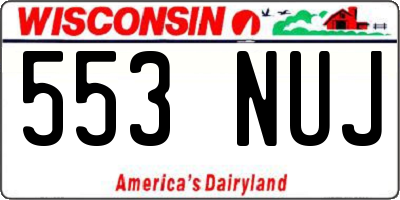 WI license plate 553NUJ