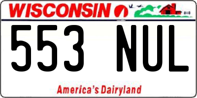 WI license plate 553NUL