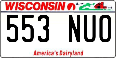 WI license plate 553NUO