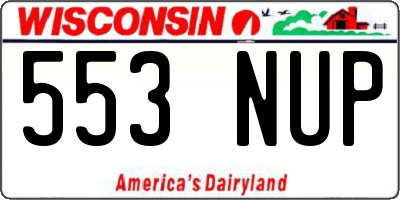 WI license plate 553NUP