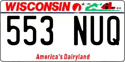WI license plate 553NUQ
