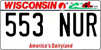 WI license plate 553NUR