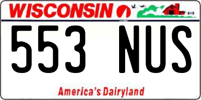 WI license plate 553NUS