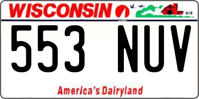 WI license plate 553NUV