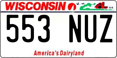 WI license plate 553NUZ