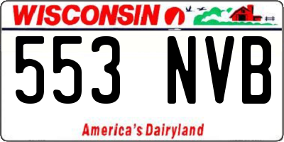 WI license plate 553NVB