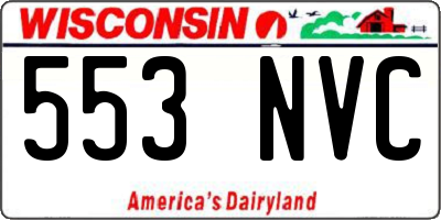 WI license plate 553NVC