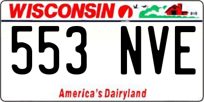 WI license plate 553NVE