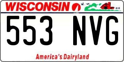 WI license plate 553NVG