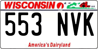 WI license plate 553NVK