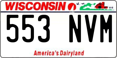 WI license plate 553NVM