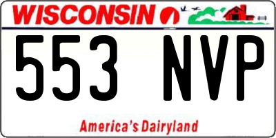 WI license plate 553NVP