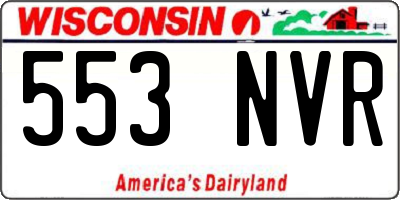 WI license plate 553NVR