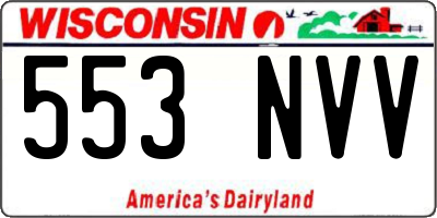 WI license plate 553NVV