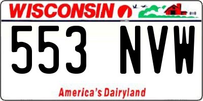 WI license plate 553NVW