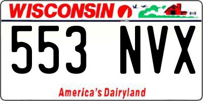 WI license plate 553NVX
