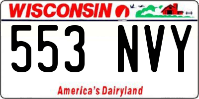 WI license plate 553NVY