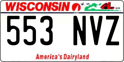 WI license plate 553NVZ